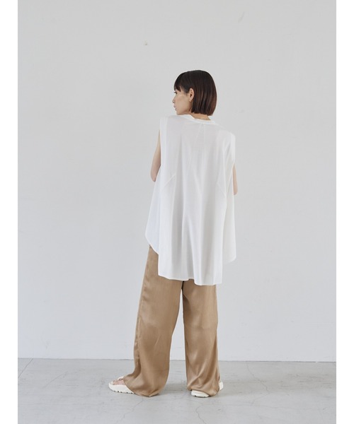 rem closet（レムクローゼット）の「ワッシャーサテンパンツ（その他パンツ・レディース・グレイッシュブルー/ベージュ・S/FREE）」の4枚目の写真