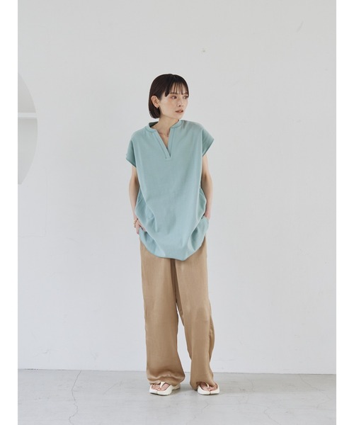 rem closet（レムクローゼット）の「ワッシャーサテンパンツ（その他パンツ・レディース・グレイッシュブルー/ベージュ・S/FREE）」の8枚目の写真