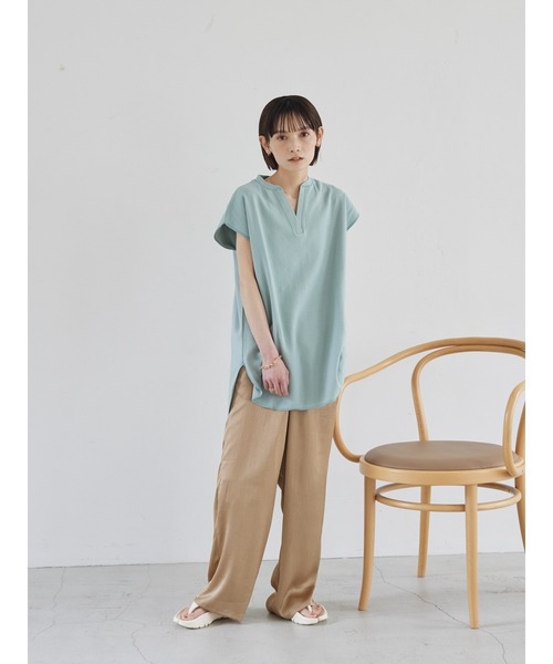 rem closet（レムクローゼット）の「ワッシャーサテンパンツ（その他パンツ・レディース・グレイッシュブルー/ベージュ・S/FREE）」の9枚目の写真