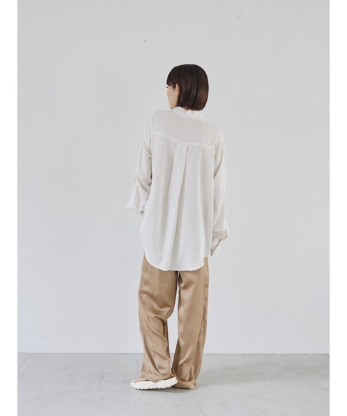 rem closet（レムクローゼット）の「ワッシャーサテンパンツ（その他パンツ・レディース・グレイッシュブルー/ベージュ・S/FREE）」の7枚目の写真