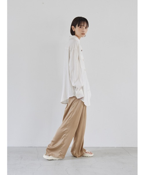 rem closet（レムクローゼット）の「ワッシャーサテンパンツ（その他パンツ・レディース・グレイッシュブルー/ベージュ・S/FREE）」の6枚目の写真