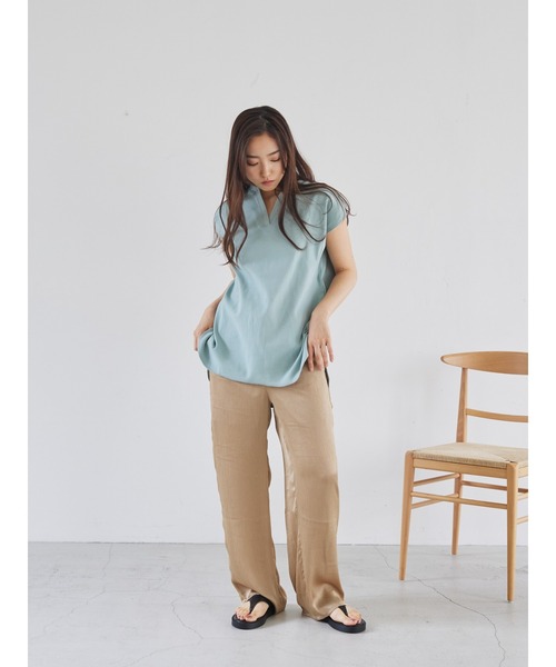 rem closet（レムクローゼット）の「ワッシャーサテンパンツ（その他パンツ・レディース・グレイッシュブルー/ベージュ・S/FREE）」の18枚目の写真