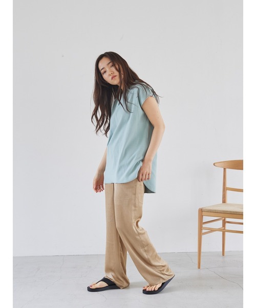 rem closet（レムクローゼット）の「ワッシャーサテンパンツ（その他パンツ・レディース・グレイッシュブルー/ベージュ・S/FREE）」の19枚目の写真