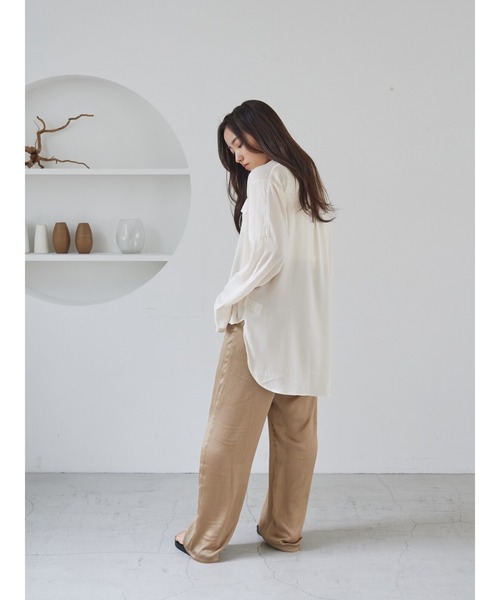 rem closet（レムクローゼット）の「ワッシャーサテンパンツ（その他パンツ・レディース・グレイッシュブルー/ベージュ・S/FREE）」の16枚目の写真