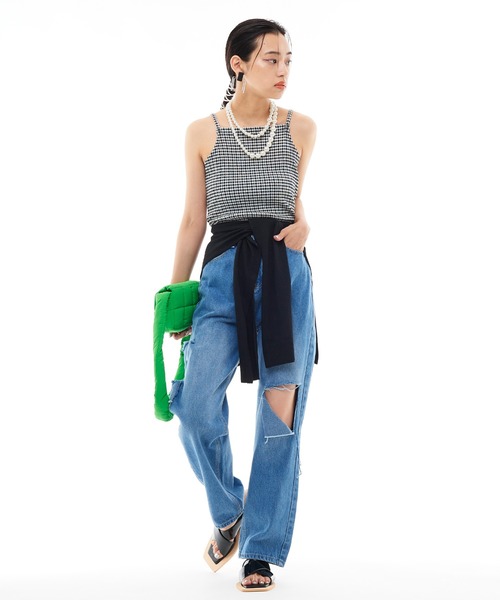 Narcissus（ナルシス）の「【Narcissus】ギンガムキャミソール（キャミソール・レディース・ブラック/ブルー・FREE）」の9枚目の写真