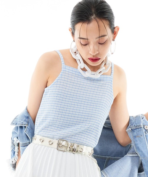 Narcissus（ナルシス）の「【Narcissus】ギンガムキャミソール（キャミソール・レディース・ブラック/ブルー・FREE）」の12枚目の写真