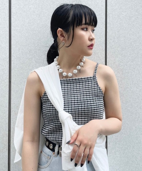 Narcissus（ナルシス）の「【Narcissus】ギンガムキャミソール（キャミソール・レディース・ブラック/ブルー・FREE）」の11枚目の写真