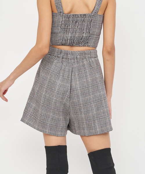 SPIRALGIRL（スパイラルガール）の「チェック柄パイピングラップショートパンツ（その他パンツ・レディース・ネイビー/ブラウン・FREE）」の18枚目の写真