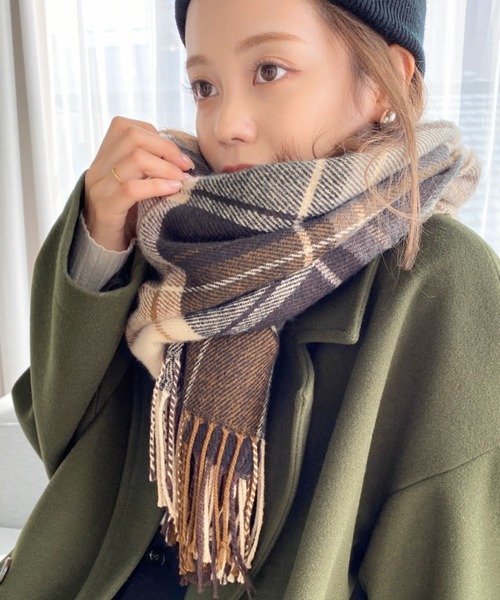 moment+（モーメントプラス）の「フェイクウール起毛チェック柄