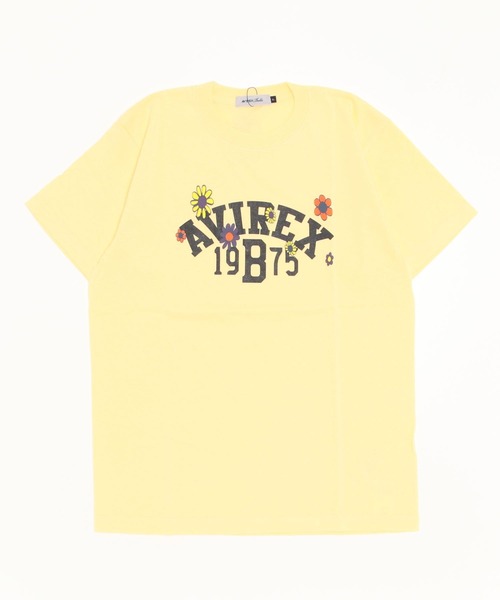 AVIREX(アヴィレックス)の「【直営店限定】FLOWER MOTIF T-SHIRT/ フラワーモチーフ ティーシャツ(Tシャツ/カットソー・レディース・オフホワイト/イエロー・FREE)」の1枚目の写真