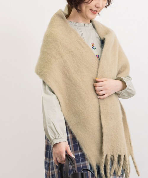 POU DOU DOU(プードゥドゥ)の「ブークレーマフラー(マフラー・レディース・ブラウン/ライトブルー/ダークグレー/ミント・8)」の3枚目の写真