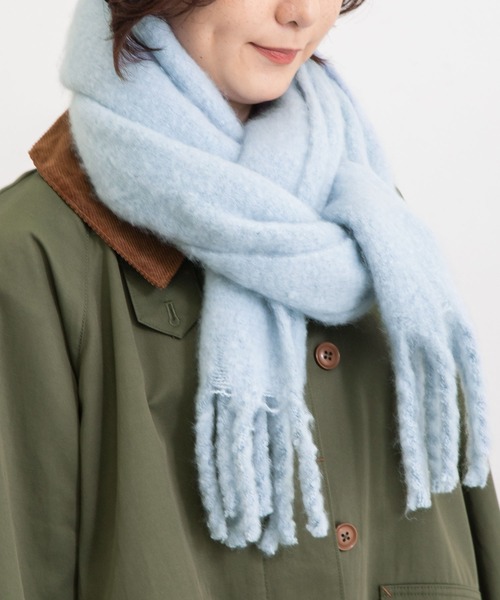 POU DOU DOU(プードゥドゥ)の「ブークレーマフラー(マフラー・レディース・ブラウン/ライトブルー/ダークグレー/ミント・8)」の4枚目の写真