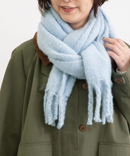 POU DOU DOU(プードゥドゥ)の「ブークレーマフラー(マフラー・レディース・ブラウン/ライトブルー/ダークグレー/ミント・8)」の5枚目の写真