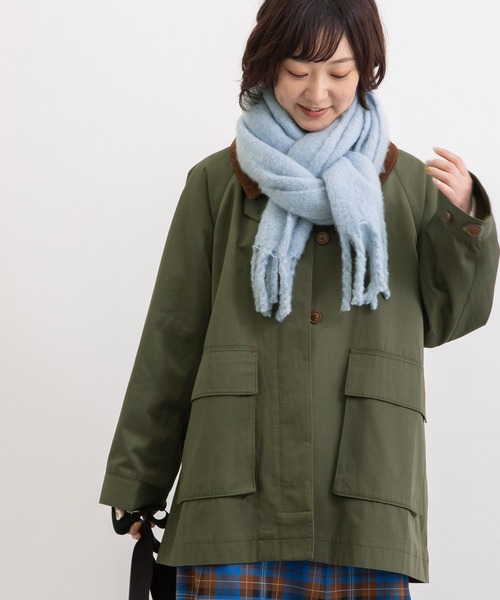 POU DOU DOU(プードゥドゥ)の「ブークレーマフラー(マフラー・レディース・ブラウン/ライトブルー/ダークグレー/ミント・8)」の6枚目の写真