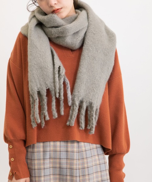 POU DOU DOU(プードゥドゥ)の「ブークレーマフラー(マフラー・レディース・ブラウン/ライトブルー/ダークグレー/ミント・8)」の10枚目の写真