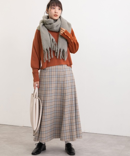 POU DOU DOU(プードゥドゥ)の「ブークレーマフラー(マフラー・レディース・ブラウン/ライトブルー/ダークグレー/ミント・8)」の12枚目の写真