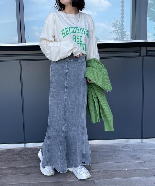 WEGO（ウィゴー）の「WEGO/グラフィックロンT（Tシャツ/カットソー・レディース・ホワイト/ブラック/オフホワイト/サックスブルー/ピンク/その他1/オートミール/ホワイト系その他・SMALL/MEDIUM）」の12枚目の写真