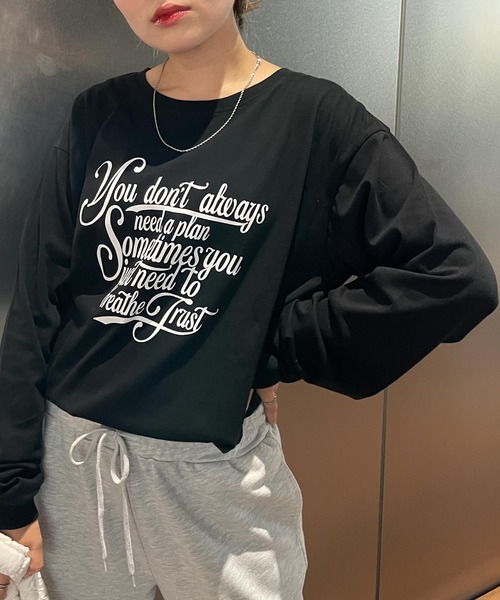 WEGO（ウィゴー）の「WEGO/グラフィックロンT（Tシャツ/カットソー・レディース・ホワイト/ブラック/オフホワイト/サックスブルー/ピンク/その他1/オートミール/ホワイト系その他・SMALL/MEDIUM）」の19枚目の写真