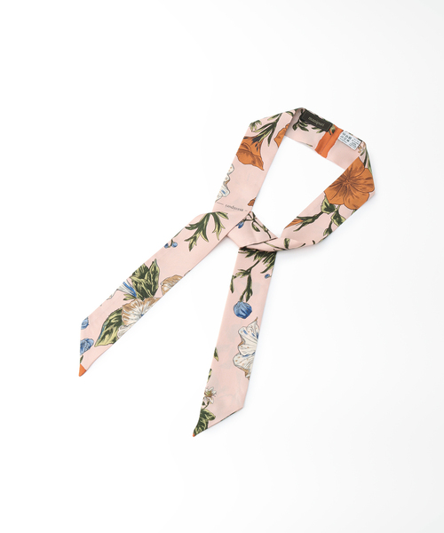 U by SPICK&SPAN(ユーバイスピックアンドスパン)の「【MANIPURI/マニプリ】 Mini tie スカーフ(ストール/ショール・レディース・ブラウン/ピンク・FREE)」の1枚目の写真