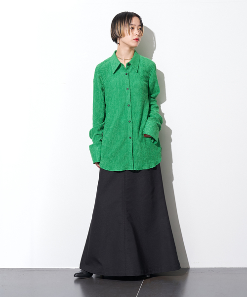 CITYSHOP（シティーショップ）の「ZIP GABA スカート（スカート・レディース・ブラック・38/36）」の3枚目の写真