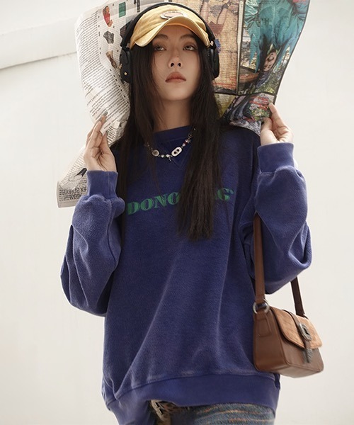 MASONPRINCE（メイソンプリンス）の「ロゴプリント オーバーサイズスウェット WY23828【DO NOT TAG】（スウェット・レディース・ブルー/ブラウン/グリーン・M/L/S）」の3枚目の写真