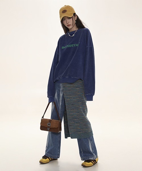 MASONPRINCE（メイソンプリンス）の「ロゴプリント オーバーサイズスウェット WY23828【DO NOT TAG】（スウェット・レディース・ブルー/ブラウン/グリーン・M/L/S）」の6枚目の写真