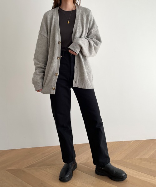 CANAL JEAN（キャナルジーン）の「El mar(エルマール) リブクルーネックロングTシャツ（Tシャツ/カットソー・レディース・チャコールグレー/ブラック/ブラウン/アイボリー・ONE SIZE）」の10枚目の写真