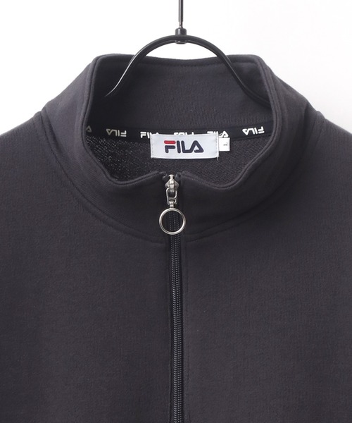 FILA（フィラ）の「FILA/フィラ 別注 ビッグシルエット ミニロゴ ワンポイント刺繍 ハーフジップ スウェット（スウェット・メンズ・アッシュグレー/ダークグリーン/ネイビー/スミクロ・LL/M/L）」の6枚目の写真