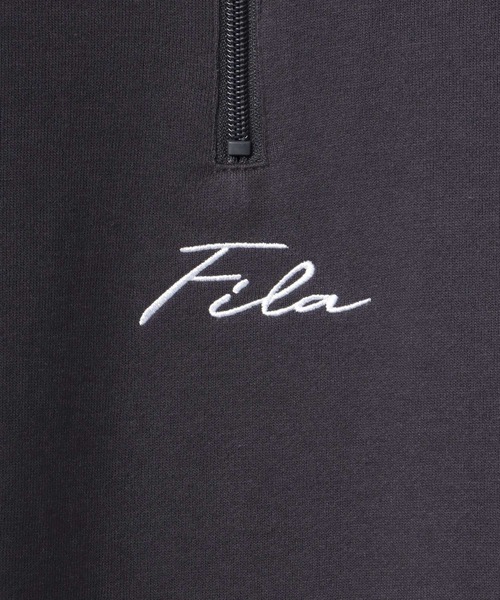 FILA（フィラ）の「FILA/フィラ 別注 ビッグシルエット ミニロゴ ワンポイント刺繍 ハーフジップ スウェット（スウェット・メンズ・アッシュグレー/ダークグリーン/ネイビー/スミクロ・LL/M/L）」の12枚目の写真