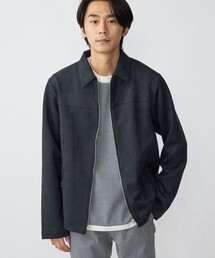 *SHIPS: フェイクスエード ジップ ブルゾン
