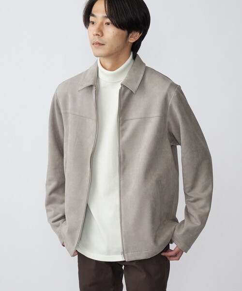SHIPS(シップス)の「*SHIPS: フェイクスエード ジップ ブルゾン(ブルゾン・メンズ・ブラック/ベージュ/ネイビー/グレー・SMALL/MEDIUM/LARGE/X-LARGE)」の2枚目の写真
