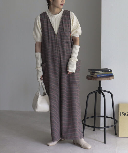 UNIVERSAL OVERALL（ユニバーサルオーバーオール）の「【UNIVERSAL OVERALL/ユニバーサルオーバーオール】T/Rチェックサロペット（サロペット/オーバーオール・レディース・ブラック系その他/ブラウン系その他・M）」の22枚目の写真