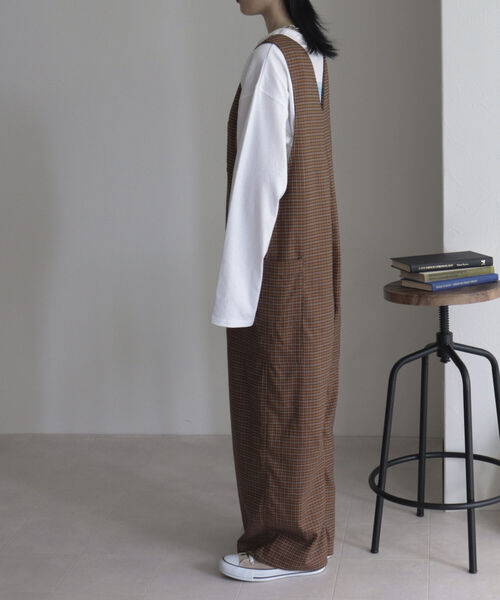 UNIVERSAL OVERALL（ユニバーサルオーバーオール）の「【UNIVERSAL OVERALL/ユニバーサルオーバーオール】T/Rチェックサロペット（サロペット/オーバーオール・レディース・ブラック系その他/ブラウン系その他・M）」の14枚目の写真