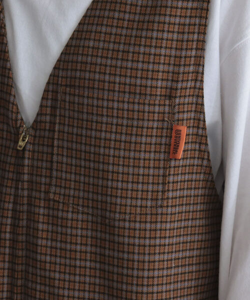 UNIVERSAL OVERALL（ユニバーサルオーバーオール）の「【UNIVERSAL OVERALL/ユニバーサルオーバーオール】T/Rチェックサロペット（サロペット/オーバーオール・レディース・ブラック系その他/ブラウン系その他・M）」の11枚目の写真