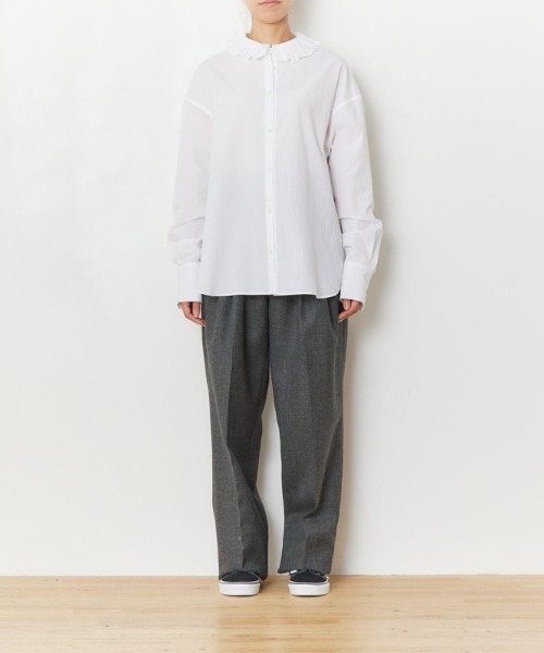 THE SHINZONE（ザ　シンゾーン）の「THE SHINZONE RUFFLED BL 22AMSBL01（シャツ/ブラウス・レディース・ホワイト/ブラック・34/36）」の6枚目の写真