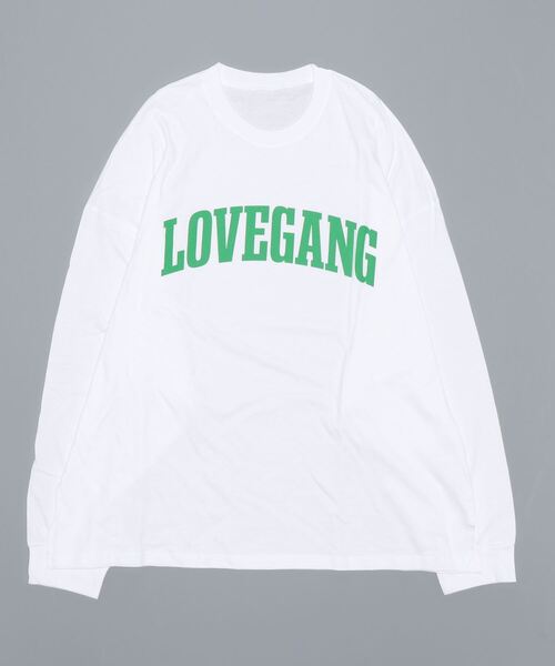 Q（キュー）の「LOVEロゴT（Tシャツ/カットソー・レディース・ブラック/アイボリー・MEDIUM）」の4枚目の写真