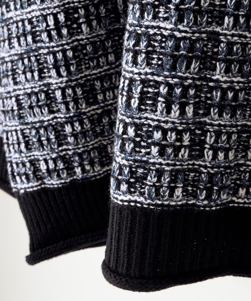 ENDER PRODUCTS(エンダープロダクツ)の「ツイードライクループヤーン ルーズニットカーディガン【ENDER PRODUCTS/エンダープロダクツ】(カーディガン/ボレロ・メンズ・ブラック系/グリーン系・L/M)」の4枚目の写真