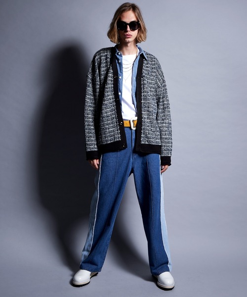 ENDER PRODUCTS(エンダープロダクツ)の「ツイードライクループヤーン ルーズニットカーディガン【ENDER PRODUCTS/エンダープロダクツ】(カーディガン/ボレロ・メンズ・ブラック系/グリーン系・L/M)」の17枚目の写真