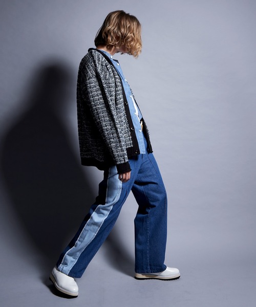 ENDER PRODUCTS(エンダープロダクツ)の「ツイードライクループヤーン ルーズニットカーディガン【ENDER PRODUCTS/エンダープロダクツ】(カーディガン/ボレロ・メンズ・ブラック系/グリーン系・L/M)」の18枚目の写真