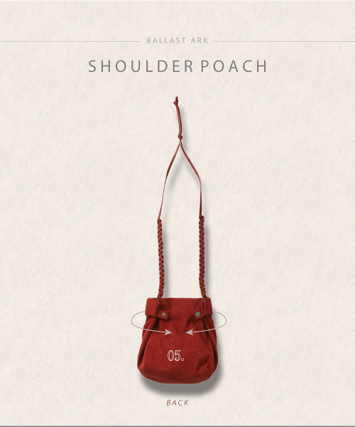 BALLAST ARK（バラストアーク）の「BALLAST ARK / バラストアーク：SHOULDER POUCH：BA06-B001[AST]（ボディバッグ/ウエストポーチ・メンズ・ブラック/ブラウン系その他/レッド・FREE）」の9枚目の写真
