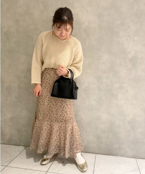 flower(フラワー)の「ティアードブルームスカート(スカート・レディース・ベージュ/カーキ・FREE)」の13枚目の写真