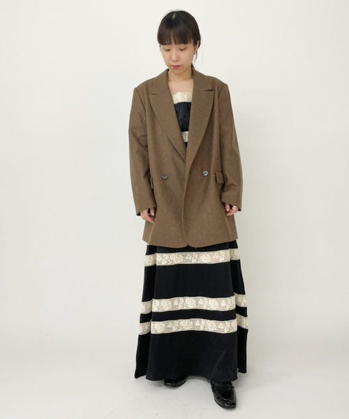 EDIT. FOR LULU（エディットフォールル）の「フランネル ダブルブレスト ジャケット（テーラードジャケット・レディース・グレー/ウッド・FREE）」の10枚目の写真