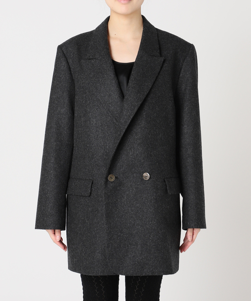 EDIT. FOR LULU（エディットフォールル）の「フランネル ダブルブレスト ジャケット（テーラードジャケット・レディース・グレー/ウッド・FREE）」の12枚目の写真