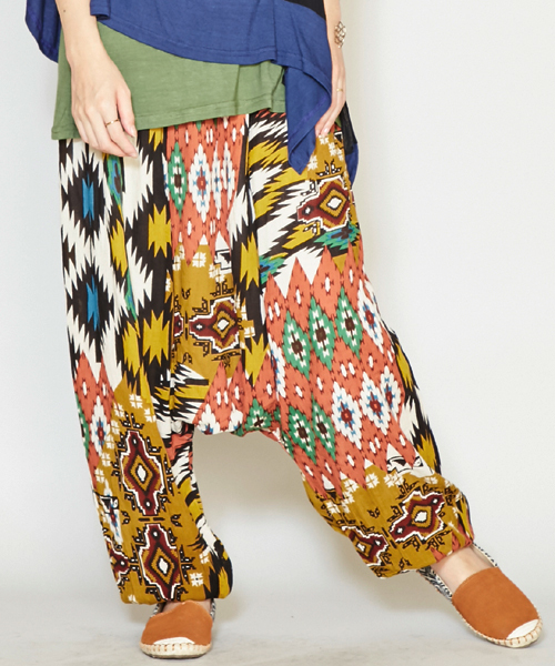 チャイハネ（チャイハネ）の「【チャイハネ】ハルティブパンツ / サロペット 2WAY（その他パンツ・レディース・ストライプ/チェック/ネイビー/オレンジ/マルチ/パープル/ターコイズブルー/ダークネイビー/その他/ブルー・FREE）」の7枚目の写真