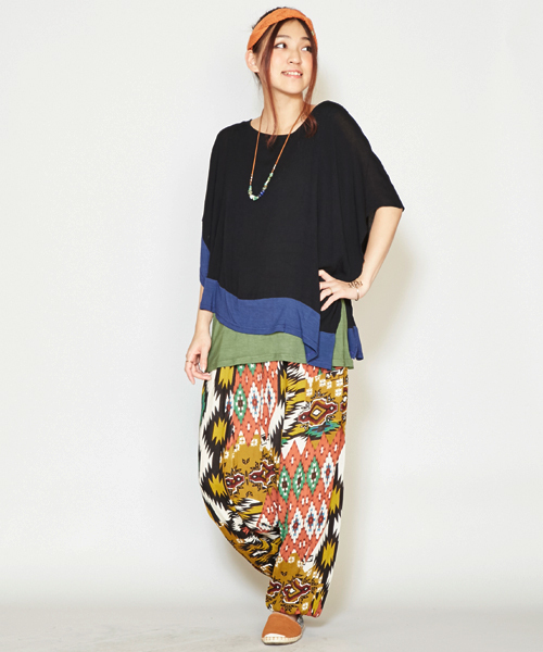 チャイハネ（チャイハネ）の「【チャイハネ】ハルティブパンツ / サロペット 2WAY（その他パンツ・レディース・ストライプ/チェック/ネイビー/オレンジ/マルチ/パープル/ターコイズブルー/ダークネイビー/その他/ブルー・FREE）」の16枚目の写真