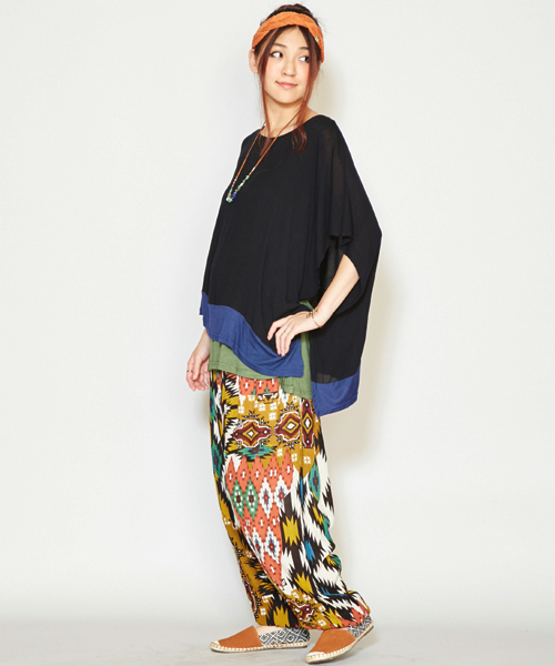 チャイハネ（チャイハネ）の「【チャイハネ】ハルティブパンツ / サロペット 2WAY（その他パンツ・レディース・ストライプ/チェック/ネイビー/オレンジ/マルチ/パープル/ターコイズブルー/ダークネイビー/その他/ブルー・FREE）」の19枚目の写真