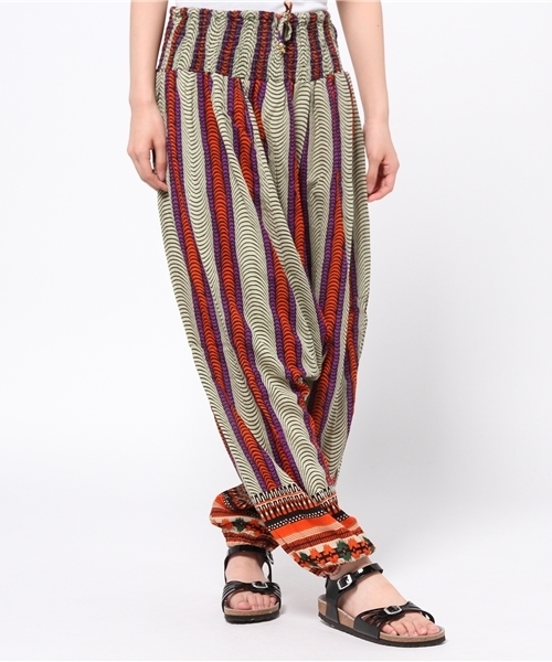 チャイハネ（チャイハネ）の「【チャイハネ】ハルティブパンツ / サロペット 2WAY（その他パンツ・レディース・ストライプ/チェック/ネイビー/オレンジ/マルチ/パープル/ターコイズブルー/ダークネイビー/その他/ブルー・FREE）」の9枚目の写真