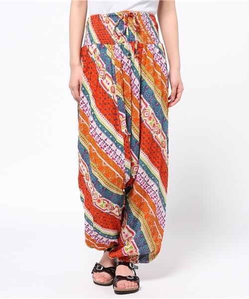 チャイハネ（チャイハネ）の「【チャイハネ】ハルティブパンツ / サロペット 2WAY（その他パンツ・レディース・ストライプ/チェック/ネイビー/オレンジ/マルチ/パープル/ターコイズブルー/ダークネイビー/その他/ブルー・FREE）」の8枚目の写真