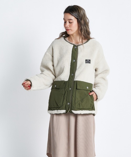 ROXY(ロキシー)の「SWAN ZIP/ロキシーリバーシブルボアジャケット(スウェット・レディース・ホワイト/ブラック/ブラウン・LARGE/SMALL/MEDIUM)」の7枚目の写真