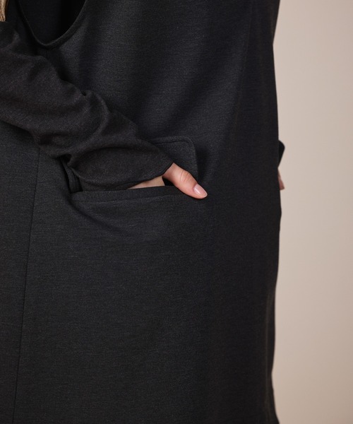 ReNorm（リノーム）の「【SET UP対応】Vネックベスト（ベスト・レディース・ブラック/グレー・フリー）」の4枚目の写真